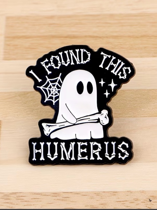 Accessories - Ghost 'I Found This Humerus' Enamel Pin - Black & White